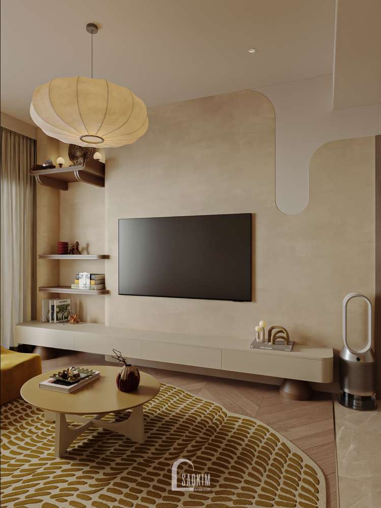 Thiết kế nội thất Modern Retro tại Lumière Evergreen với bảng màu ấm áp, tinh tế